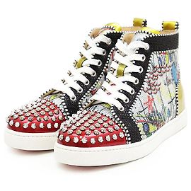 Baskets montantes en cuir Christian Louboutin Multicolore