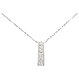 Autre Marque PT900 PT850 Diamond Necklace Silvery
