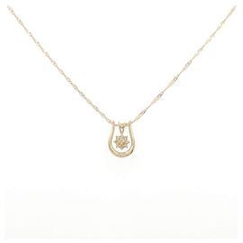 Autre Marque Au750 2WAY Flower Diamond Necklace Golden