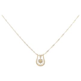 Autre Marque Au750 2WAY Blumen-Diamant-Halskette Golden