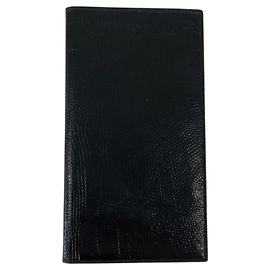 Burberrys Lizard Long Wallet Black