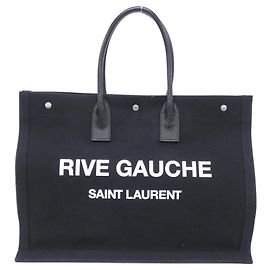 Yves Saint Laurent Sac Saint Laurent Noe en toile Saint Laurent Noir Blanc