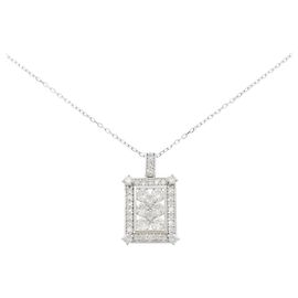 Autre Marque Platinum 950 Diamond Necklace Silvery