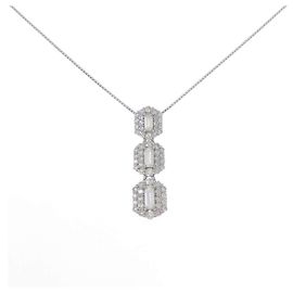 Autre Marque Platinum Diamond Necklace Silvery