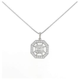 Autre Marque Diamantenhalskette PT900 PT850 Silber