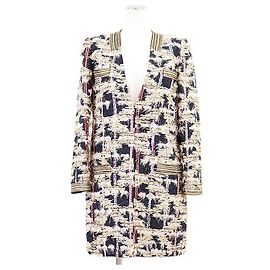 Autre Marque HIROKO KOSHINO Metallic Tweed Collarless Jacket Golden Other