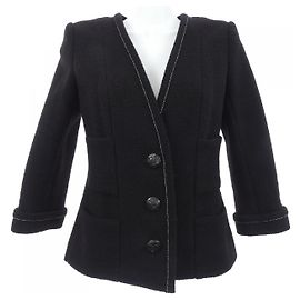 Veste sans col Chanel Noir