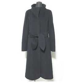 Autre Marque Vanilla Confusion Angora-Mantel mit Gürtel Schwarz
