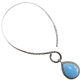 Autre Marque Silver 925 Turquoise Choker Silvery