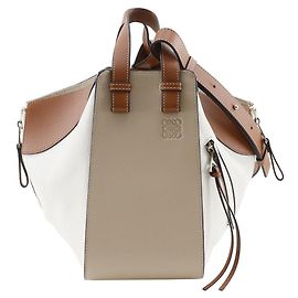 Loewe Hammock Small Calf 2way Bag Brown White