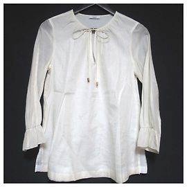 Autre Marque Peserico Monile Chiffon Pullover-Bluse Beige Roh