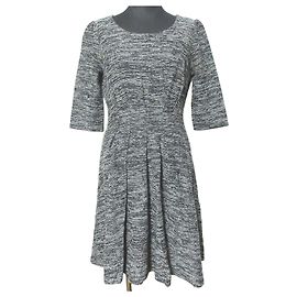 Autre Marque ANAYI Tweed-Kleid mit Boxenfalten Schwarz Andere