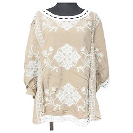 Autre Marque Pullover a maniche dolman ricamato MELROSE Beige