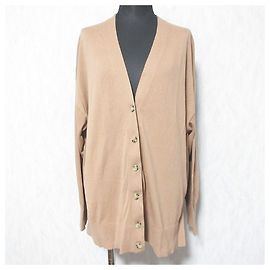 Autre Marque PLST V-Ausschnitt Baumwollstrick-Cardigan Braun
