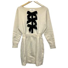 Autre Marque Vestido Mini de Punto Herlipto Simone Blanco Crudo