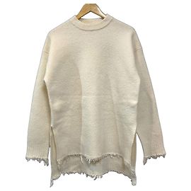 Jil Sander Strickpullover mit Fransen Weiß Roh