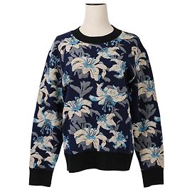 Autre Marque Dries Van Noten Jacquard-Strickpullover Blau Marineblau