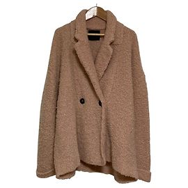 Autre Marque Roberto Collina Double Jacket Mantel aus Alpaka-Mischung Bouclé Pink