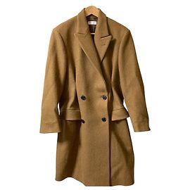 Dries Van Noten Alpaca Blend Long Coat Beige Camel