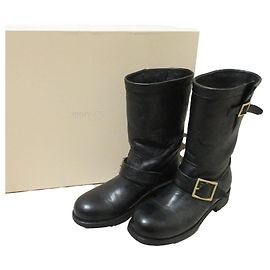 Botas Engineer em couro Biker Jimmy Choo Preto