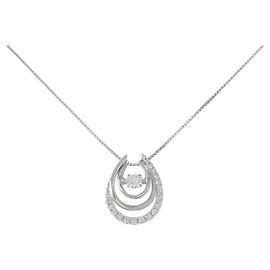 Autre Marque PT900 PT850 2way Diamond Necklace Silvery