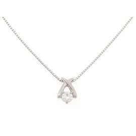Autre Marque PT900 PT850 Diamond Necklace Silvery