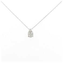 Autre Marque PT950 PT850 Diamond Necklace Silvery