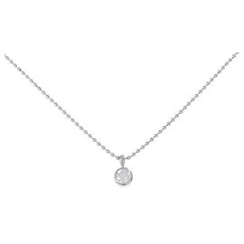 Autre Marque Pt900 Diamond Necklace Silvery