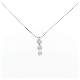 Autre Marque PT900 PT850 Diamond Necklace Silvery
