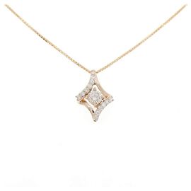 Autre Marque Collar de diamantes Au750 Rosa