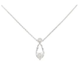 Autre Marque Pt900 Pt850 Diamond Necklace Silvery