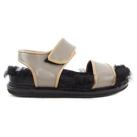 Sandales Marni en cuir beige Beige