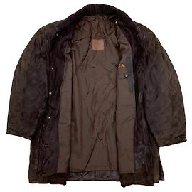 Loewe Quilted Leather Coat Brown