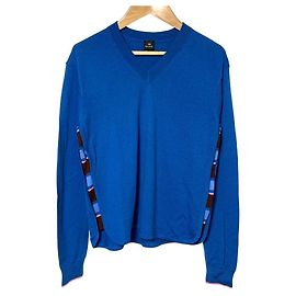 PS Paul Smith V-Ausschnitt Strickpullover Blau Andere