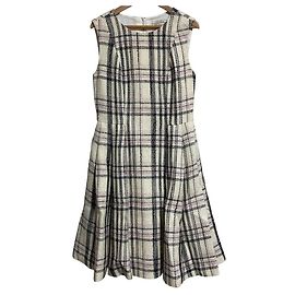 Autre Marque Vestido de Tweed Xadrez Aveniretoile Branco Outro