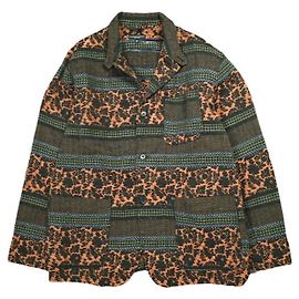 Autre Marque Engineered Garments Loiter Jacket Jacke aus ethnischem Blumen-Jacquard Schwarz Andere