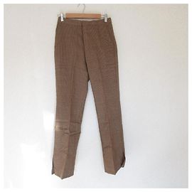 Autre Marque COUTURE D'ADAM GUNCLUB CHECK SLIT PANTS Marron Camel