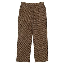 Calças de algodão e seda Gucci com padrão de riscas do logótipo GG Marrom