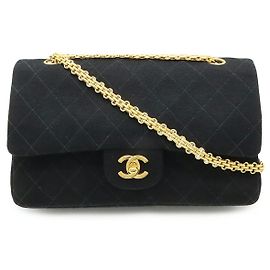 Borsa a catena 2way Chanel Matelasse in cotone Nero