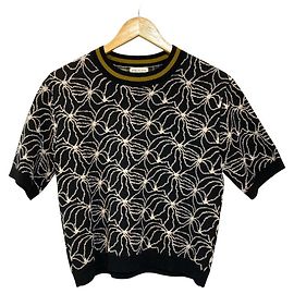 Camisola de lã com estampado abstrato Dries Van Noten Preto Outro