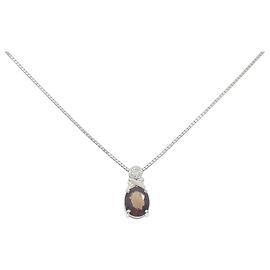 Autre Marque Collar Pt900 Pt850 Zafiro Diamante Azul