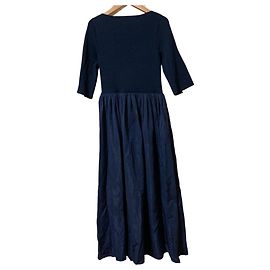Autre Marque Liesse Fabric Combination Strickkleid Blau Marineblau