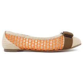 Salvatore Ferragamo Leather Pumps Brown Beige Orange