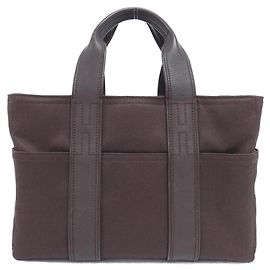 Hermès Sac Hermes AcapulcoPM Toile Chevron Marron