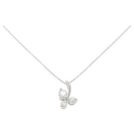 Tasaki Platin-Diamant-Halskette Silber