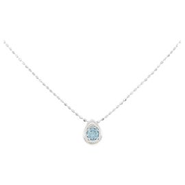 Autre Marque Au750 White Gold Diamond Necklace Silvery