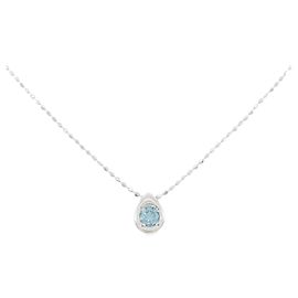 Autre Marque Au750 White Gold Diamond Necklace Silvery