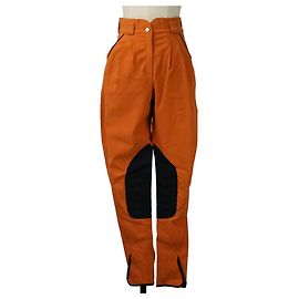 Hermès44 Jodhpur Pants Orange Navy blue