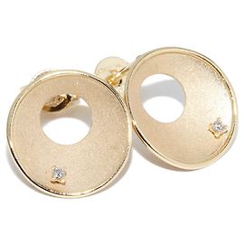 Autre Marque Brincos de diamante Au750 Dourado