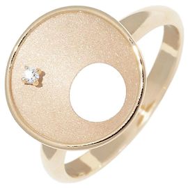 Autre Marque Anel de diamante Au750 Dourado